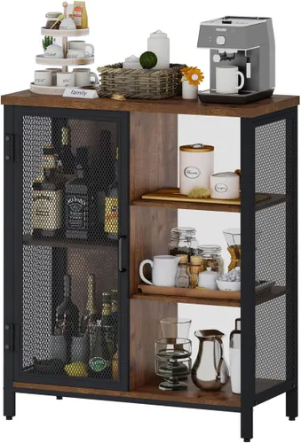 Miniatura 9 de BON AUGURE Armario de barra de café para licor doméstico, estación de café industrial para cocina y entrada, aparador de bufé de granja pequeño