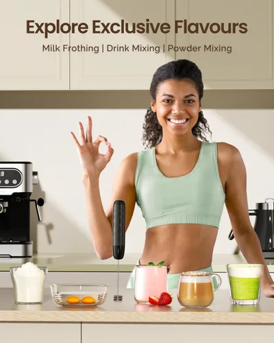 Miniatura 7 de Maestri House Espumador de Leche Recargable, LunaFro Mini Creador de Espuma Eléctrico de Mano, Batidor de Acero Inoxidable Desmontable, Mezclador