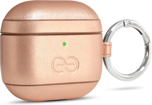 Miniatura 12 de Dreem Om - Funda para estuche con clip para llavero compatible con AirPods 1 y 2, funda de cuero vegano para Airpods para hombres y mujeres, Negro