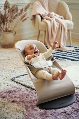 Miniatura 2 de BabyBjörn Bouncer Balance Soft, Algodón/Jersey, Beige/Gris 2-en-1 Asiento Ajustable para Bebé y Silla para Niños Pequeños, Recién Nacido a Niño
