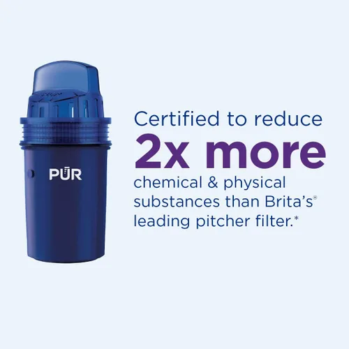Miniatura 6 de PUR Paquete de jarra de filtro de agua de 7 tazas con 4 filtros de repuesto, pequeña capacidad para 7 tazas, filtración potente 2 en 1, filtración