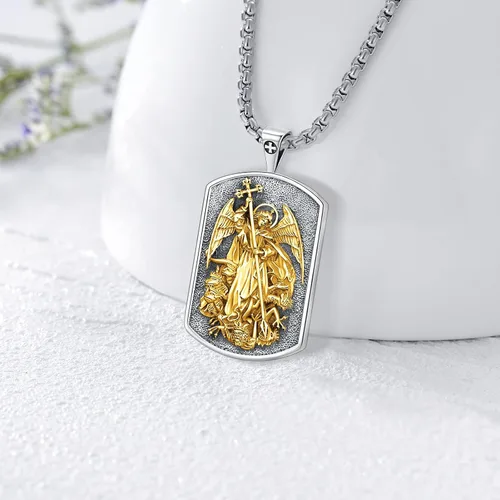 Miniatura 117 de Eusense Saint Necklace Sterling Silver 925 Protection Jewelry for Men Women Patron St Medals Amulet Pendant