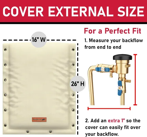 Miniatura 5 de Redford Supply Co. Cubierta de aislamiento para prevención de reflujo Cold Snap (5°F) de 3 vías personalizada, 16 pulgadas de ancho x 26 pulgadas