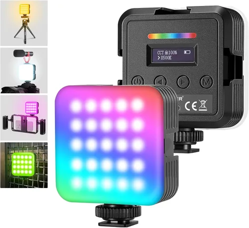 Miniatura 10 de NEEWER RGB62 Luz de video RGB magnética con control de APP mejorado, luz de cámara LED de color completo a 360° con 3 Cold Shoes CRI97+ 2500K-8500K