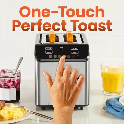 Miniatura 2 de Chefman Smart Touch - Tostadora digital de 2 rebanadas, 6 configuraciones de tostado, controles de pantalla táctil, ranuras extra anchas para panes