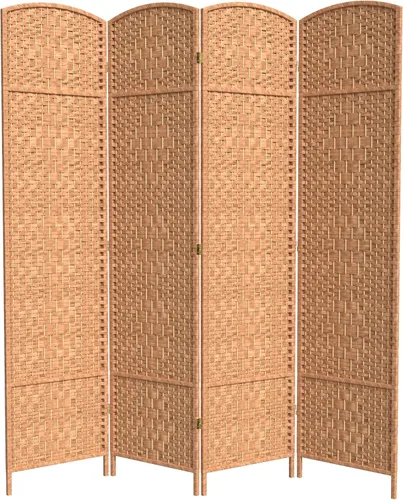 Miniatura 17 de Red Lantern Divisor de habitación con tejido de diamante de 7 pies de alto, color blanco, 4 paneles