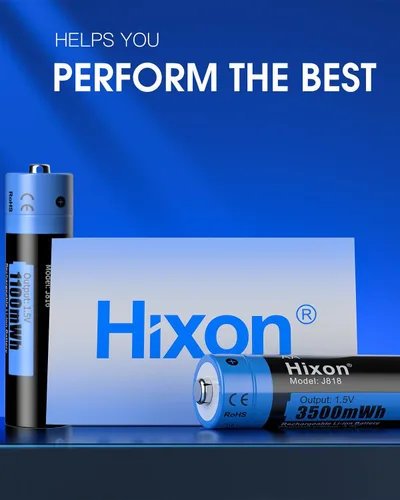 Miniatura 9 de Hixon Combo de baterías recargables AA y AAA de litio de 1.5 V con cargador, 4 x 3500 mWh AA y 4 x 1100 mWh AAA, más de 1600 ciclos, larga duración