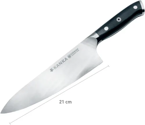 Miniatura 7 de KANKA Cuchillo de chef profesional de 8 pulgadas, acero inoxidable 1.4116 de alta calidad, mango de fibra de vidrio G-10 ultra premium, funda