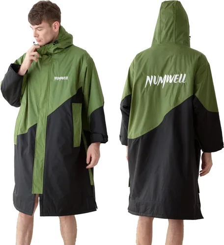 Parka de natación impermeable cálida para hombres y mujeres, bata cambiadora con capucha de gran tamaño, poncho de invierno de felpa para deportes