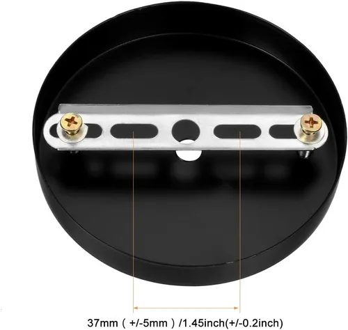 Miniatura 2 de uxcell Placa de luz de techo retro con base puntiaguda chasis disco colgante accesorios 4.724 inx0.787 in negro con tornillo 1.457 in distancia