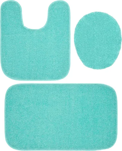 Miniatura 68 de Garland Rug Gramercy - Alfombra de baño rectangular lavable de polipropileno de felpa de 20 x 34 pulgadas, color azul lavabo, suave, absorbente