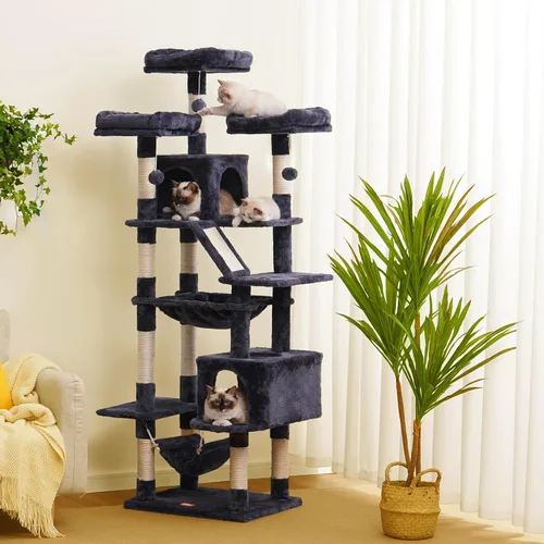 Miniatura 3 de Heybly Árbol para gatos, torre para gatos grandes de 73 pulgadas de alto, 20 libras, resistente para gatos de interior, condominio para gatos