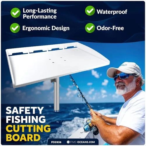 Miniatura 6 de Five Oceans Tabla de cortar para barco, 20 x 12 pulgadas - Mesa de filete premium con soporte para barra, ranura para cuchillo, almacenamiento