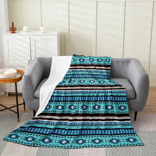 Miniatura 19 de Erosebridal Western Cowgirl Blanket 40x50 Western Cowboy Fleece Flannel Blanket for Bed Sofa Crib Horseshoe Boots Southwestern Fuzzy Plush Throw