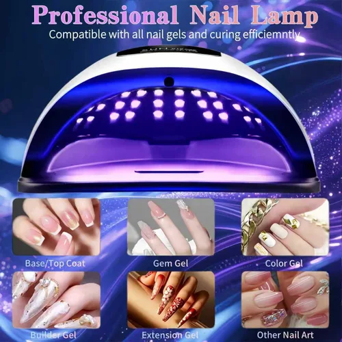 Miniatura 3 de Lámpara de uñas LED UV con 72 cuentas, lámparas de curado de uñas de 320 W para esmalte de gel con sensor automático/4 ajustes de temporizador