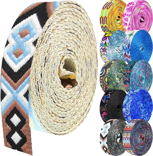 Miniatura 77 de 1.5 pulgadas Correa de nailon con patrón, correas de cinturón de nailon, correas para bolso, correas para mochila, cinturón de nailon