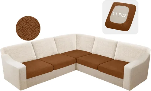 Miniatura 52 de HDCAXKJ - Fundas impermeables para cojín de sofá modular, fundas elásticas para cojín de sofá de esquina, fundas protectoras de muebles de jacquard