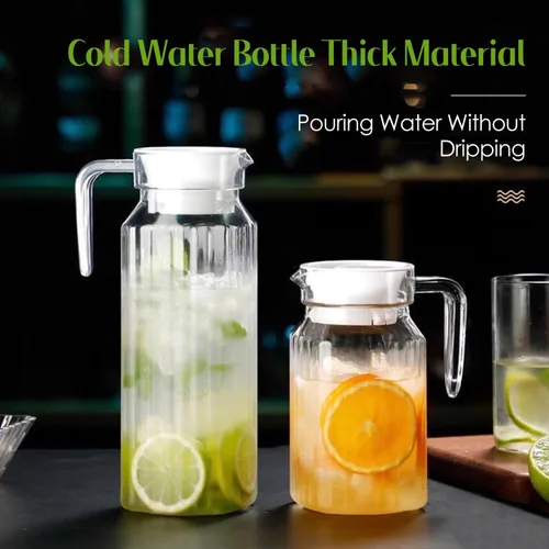 Miniatura 3 de Jarra acrílica de 16.9 fl oz/18 onzas, jarra de agua transparente con tapa, jarra de jugo irrompible, botella de agua fría para jugo casero, té