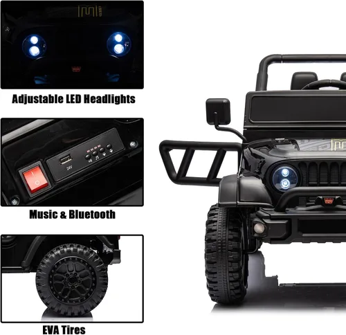 Miniatura 2 de POSTACK - Vehículo de juguete de 24 V con control remoto parental, 4x4, vehículo eléctrico con batería, 4WD, juguete UTV para niños para conducir 24