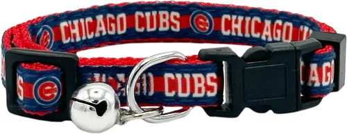 Miniatura 23 de Pets First MLB CAT Collar Atlanta Braves Satin Cat Collar de equipo de béisbol para perros y gatos. Un collar de gato brillante y colorido