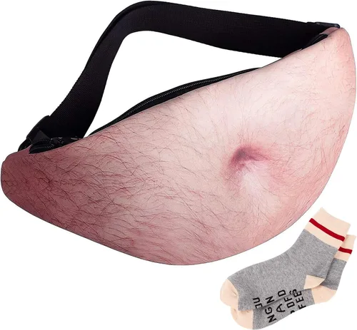 Riñonera para el vientre, bolsa de cintura para papá, regalo de broma para adultos, padre, marido y hombres, con calcetines divertidos