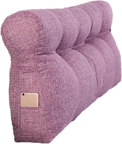 Miniatura 17 de Cojín triangular grande para cabecero de lectura, almohada para reposo en cama, respaldo triangular, respaldo de forro polar, soporte de Café