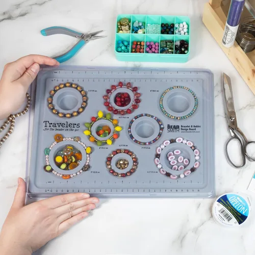 Miniatura 2 de The Beadsmith Elements - Tablero de cuentas con diseño de pulsera y tobillera – 13.75 x 10.75 x 1 pulgadas – Cubierta transparente extraíble