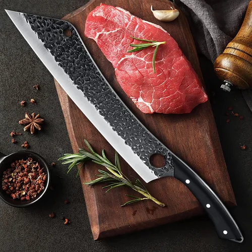 Miniatura 2 de PURPLEBIRD Cuchillo de trinchar de 12 pulgadas, cuchillo de corte ultra afilado, cuchillos de pechuga forjados a mano, cortador de carne de acero