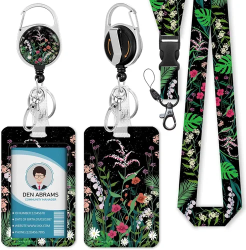 Miniatura 29 de Piefly Cordones para Insignias de Identificación, Portainsignias Positivo con Clip de Carrete Retráctil, Cordón con Tarjeta de Cita Inspiracional
