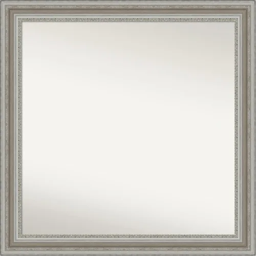 Miniatura 195 de Amanti Art Espejo de baño plateado para sobre el fregadero, 26 x 26 pulgadas, espejo cuadrado de plata antigua, marco de madera tradicional mediano