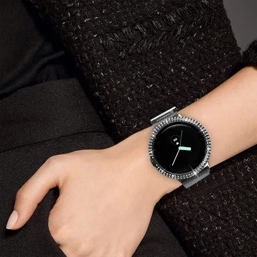 Miniatura 5 de Funda compatible con Google Pixel Watch 3 de 1.614 in/Pixel Watch 2/1 con protector de pantalla, cubierta protectora brillante de vidrio templado