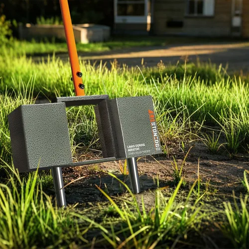 Herramienta Manual de Aireación de Césped con Extracción de Núcleos, Caja Recolectora de Tapones, Suelo Compactado, Mejora Jardín y Patio,