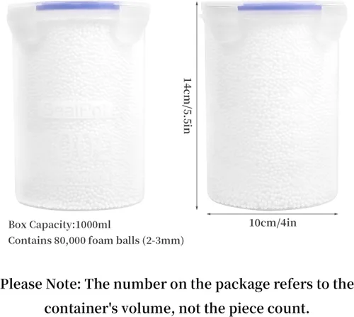Miniatura 2 de DECORA 80000 piezas de mini bolas de espuma para bricolaje y suministros de limo, cuentas de espuma blanca de 0.079 a 0.118 pulgadas para decoración