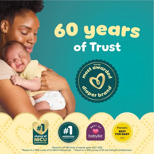 Miniatura 4 de Pañales Pampers Swaddlers, Talla 1 (8-14 libras), 198 unidades, absorbentes, mantiene al bebé seco y cómodo, pañal desechable seguro para la piel