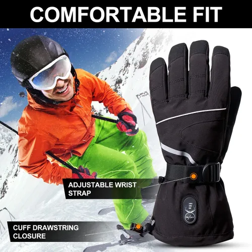 Miniatura 5 de SNOW DEER Guantes térmicos para hombres y mujeres, guantes eléctricos con batería recargable calentados de mano para motocicleta, ciclismo, caza