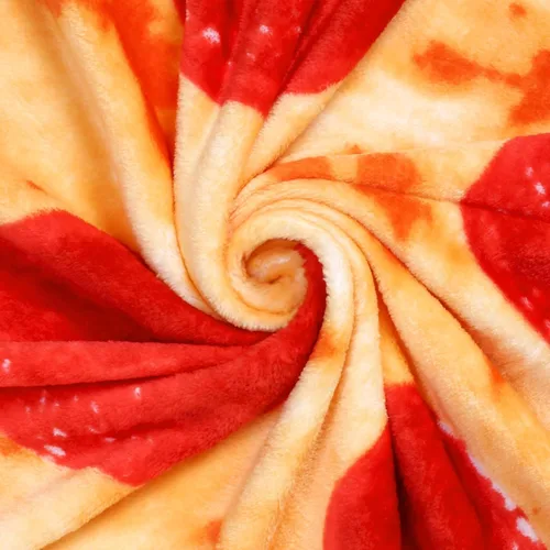 Miniatura 6 de Bnuitland Manta de pizza divertida de 71 pulgadas, 300 GSM Manta gigante de doble cara, novedosa y realista de comida con bolsa para adultos y Rojo