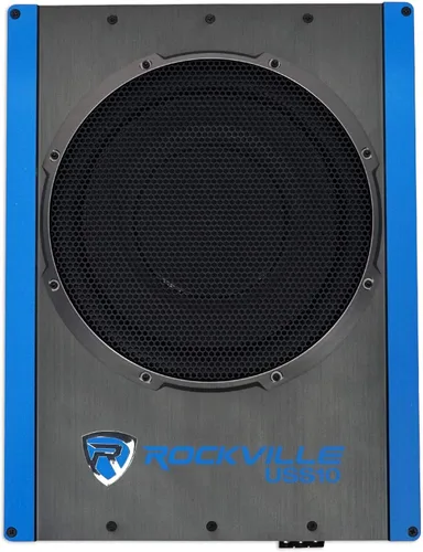 Miniatura 2 de Rockville USS10 - Subwoofer delgado de 10 pulgadas, 800 W, bajo el asiento, para coche/camión, con amplificador incorporado, entradas de alto nivel