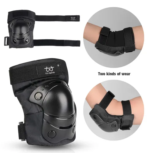 Miniatura 5 de Rodilleras y coderas para niños y adultos y jóvenes con muñequeras 3 en 1, equipo de protección para patineta, ciclismo, BMX, bicicleta, patinaje