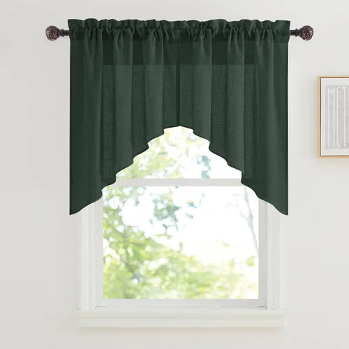 Miniatura 19 de RYB Home - Cortinas semitransparentes de lino Angora