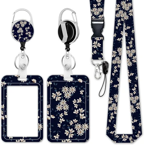 Miniatura 9 de Soporte para tarjeta de identificación con cordón, clip retráctil para carrete de identificación para enfermera, médico, correa de cordón Estampado
