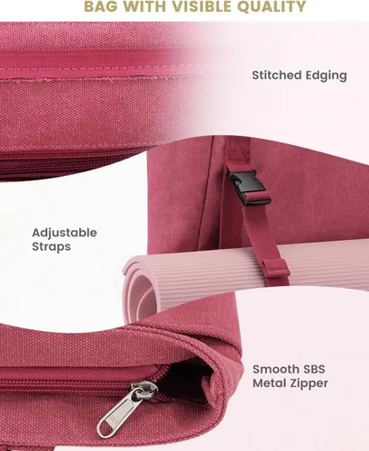 Miniatura 4 de Gonex Bolsa para Esterilla de Yoga, Bolsa de Gimnasio Tipo Tote con Múltiples Bolsillos para Mujeres y Hombres, Portaesterillas de Yoga de Lona
