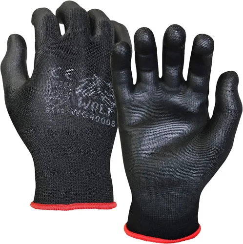 Miniatura 9 de WOLF Guantes de trabajo con palma recubierta de poliuretano y carcasa de nylon, para construcción, mecánica, almacén, trabajo de jardinería, trabajo