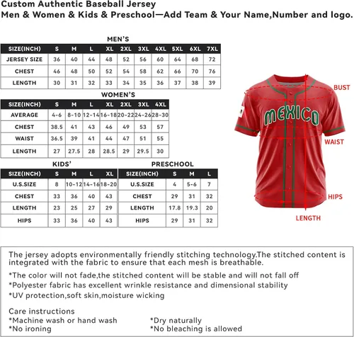 Miniatura 7 de Camisetas de béisbol personalizadas de México, número de nombre personalizado para hombres y mujeres, camiseta de béisbol de México