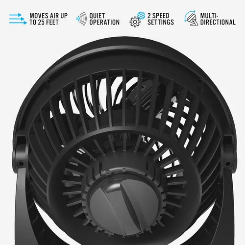 Miniatura 3 de Vornado 133 - Ventilador de circulación de aire para habitaciones pequeñas, 2 velocidades, cabezal ajustable, ventilador de mesa para escritorio