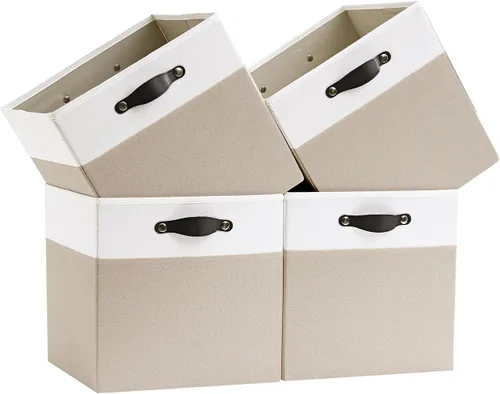 Miniatura 14 de Cajas Organizadoras de Cubo de Almacenamiento Organizador de Cubby de Tela 7.7 oz/yd² para Estante, Estantería, Clóset, Armario, Guardarropa