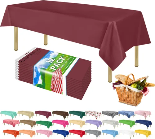 Miniatura 79 de Zimpleware - Mantel redondo de plástico para fiestas de 213 cm (84 pulgadas) de diámetro (paquete de 1, 6 y 12 unidades)