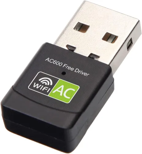Adaptador WiFi USB para PC, AC600M USB WiFi Dongle 802.11ac Adaptador de red inalámbrica con doble banda 2.4GHz/5Ghz para computadora portátil de