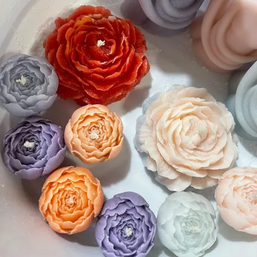 Miniatura 4 de 2 moldes para velas de flores de peonía, molde de jabón hecho a mano con flores 3D para fondant, hecho a mano, loción, barra, crayón, crayón