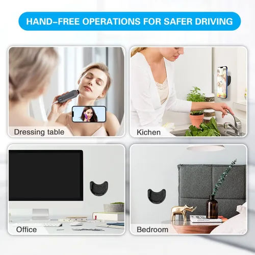 Miniatura 6 de volport Soporte de automóvil para Pops plegable para enchufe, paquete de 2 soportes de teléfono celular de silicona negra para enchufe
