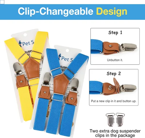 Miniatura 5 de Pet Soft Tirantes para Perros 2 Piezas Tirantes para Pañales de Perras Sujetador de Pañales Tirante para Falda de Perrito, Vestido, Pañales